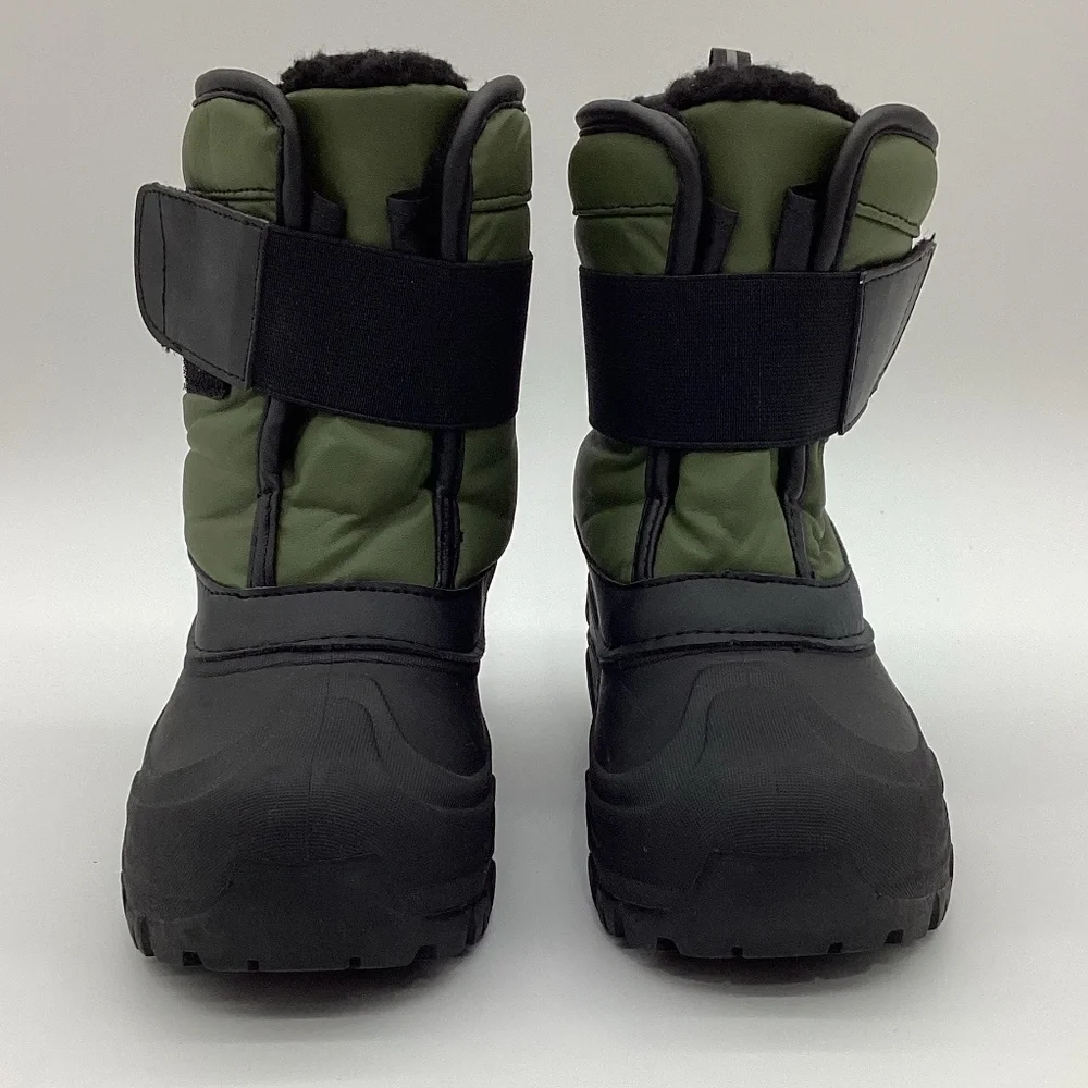 1947. Boys Green & Black Snow Boots Size 2 EUC